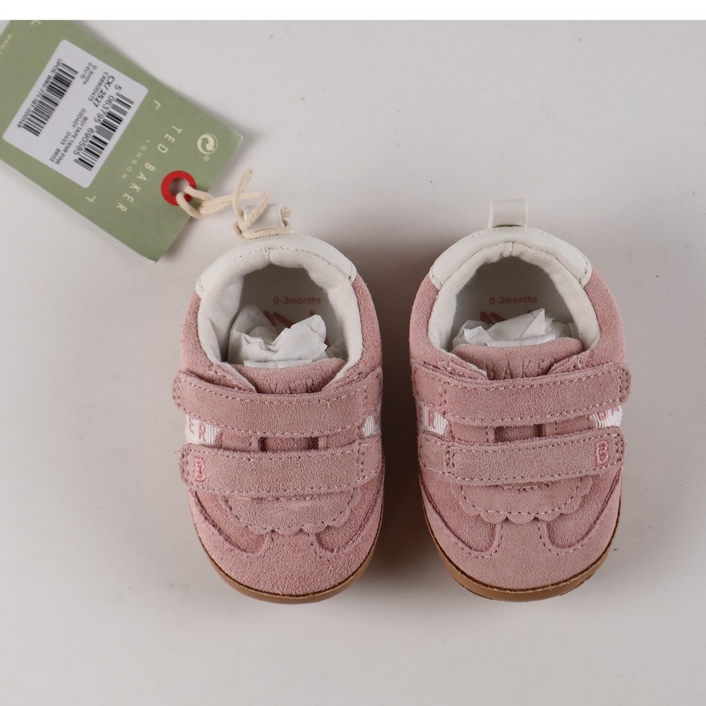 Ted Baker Baby Trainers BG1 Tape Trnr Pink Suede 0-3 Months NWT